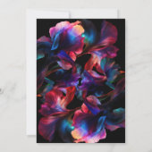 Retro Roze Blauw Neon Bloemen 30e Verjaardag Kaart (Achterkant)