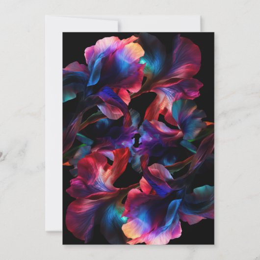 Retro Roze Blauw Neon Bloemen 30e Verjaardag Kaart (Achterkant)