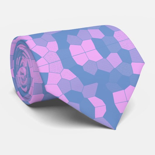 Retro Roze/blauw Stropdas (Opgerold)