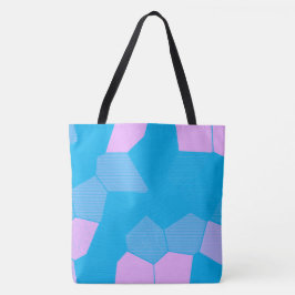 Retro Roze/blauw Tote Bag