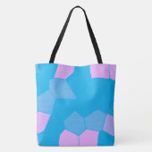 Retro Roze/blauw Tote Bag (Achterkant)