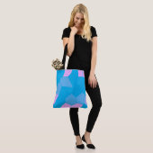 Retro Roze/blauw Tote Bag (Op model)