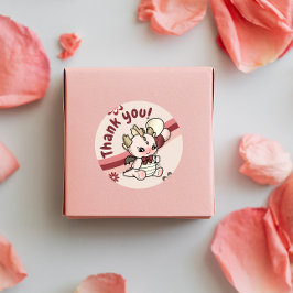 Retro Roze Blauwe Baby Dragon Dank u Sticker