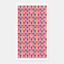 Retro roze, blauwe en rode wijn glas patroon