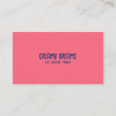 Retro Roze & Blauwe IJswagen in Beweging Visitekaartje (Achterkant)