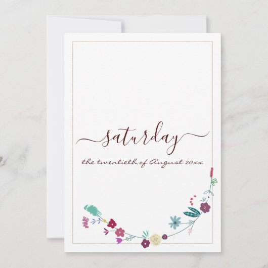 Retro roze blauwgroen rood goudbruin kaart (Achterkant)