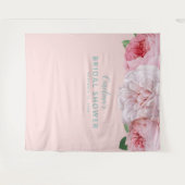 Retro Roze Bloem Bruidsfeest Backdrop Eenvoudig Wandkleed (Voorkant (horizontaal))