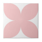Retro roze bloemblad Mid Century Moderne stijl Tegeltje (Voorkant)