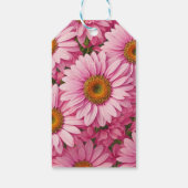 Retro roze bloemen daisy patroon cadeaulabel (Achterkant)