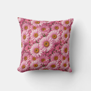 Retro roze bloemen daisy patroon kussen