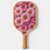 Retro roze bloemen daisy patroon pickleball paddle (Achterkant)