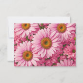 Retro roze bloemen daisy patroon save the date (Achterkant)