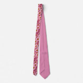 Retro roze bloemen daisy patroon stropdas (Achterkant)