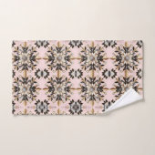 Retro Roze Bloemendiamant Mid Century Modern Bad Handdoek (Handdoek)