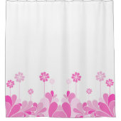 Retro Roze Bloemige Boho Douchegordijn (Voorkant)