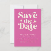 Retro Roze Boho Simple Save the Date Card (Voorkant)