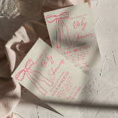 Retro roze boog hand getrokken geschreven baby mei kaart