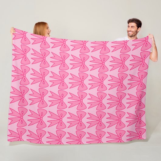 Retro Roze borden Bedroom Blanket Cadeft Fleece Deken (In situ)