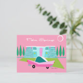 Retro Roze Briefkaart met handpalmen (Staand voorkant)