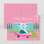 Retro Roze Briefkaart met handpalmen (Voorkant / Achterkant)