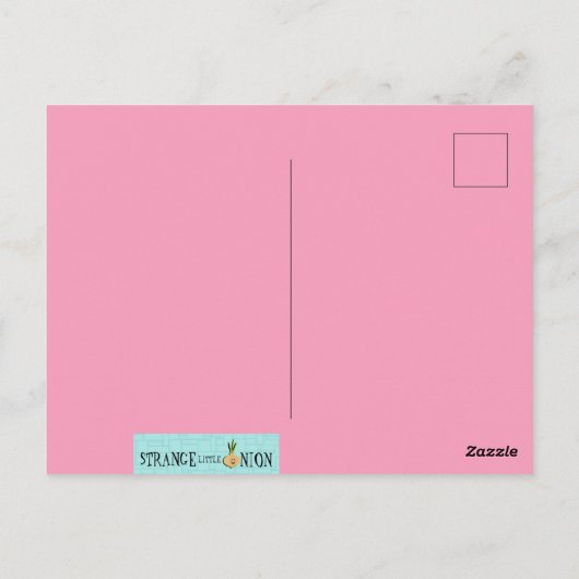 Retro Roze Briefkaart met handpalmen (Achterkant)