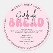 Retro Roze Brood van Brood Groovy Ingrediënten Lab Ronde Sticker (Voorkant)