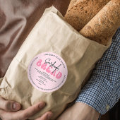 Retro Roze Brood van Brood Groovy Ingrediënten Lab Ronde Sticker