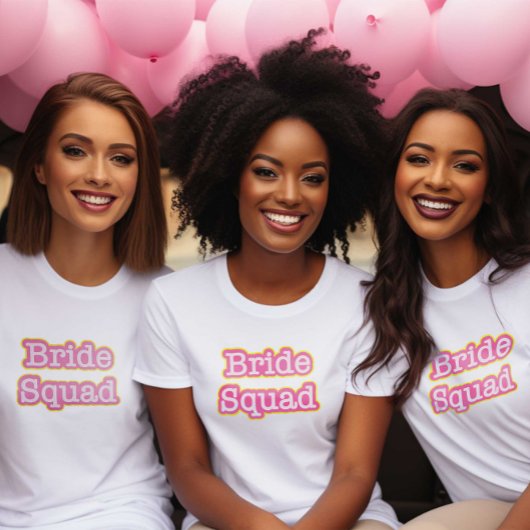 Retro Roze Bruid Squad T-shirt