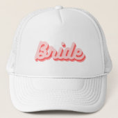Retro Roze Bruid Trucker Hoed  Pet (Voorkant)