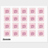 Retro Roze Bruids Team Conversation Heart Sticker (Vel)