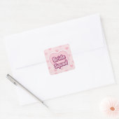 Retro Roze Bruids Team Conversation Heart Sticker (Envelop)