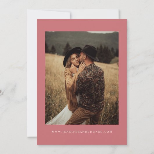 Retro Roze bruiloft opslaan Datum Save The Date (Achterkant)