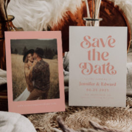 Retro Roze bruiloft Save The Date