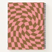 Retro Roze bruine pasta gekookte cheques Notitieboek (Achterkant)