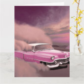RETRO ROZE CADDY LEEG KAARTEN (Gele Bloem)