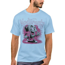 Retro Roze Cartoon Karakter T-Shirt