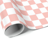 Retro Roze Check  Cadeaupapier (Rol Hoek)