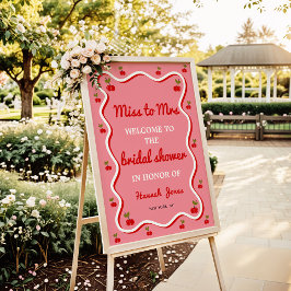 Retro roze Cherry Valentijn Vrijgezellenfeest Welk Poster