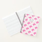 Retro Roze Coquette Cowgirl Pet met boog monogram Notitieboek (Binnen)