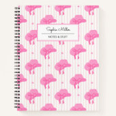 Retro Roze Coquette Cowgirl Pet met boog monogram Notitieboek (Voorkant)