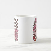 Retro Roze Coquette Ghost Girl met Boog Halloween Koffiemok (Center)