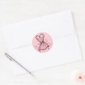 Retro Roze corset Ronde Sticker (Envelop)