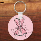 Retro Roze corset Sleutelhanger (Voorkant)