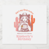 Retro Roze Cowgirl Disco Ball Verjaardagsfeestje Bier Etiket (Enkel label)