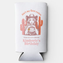 Retro Roze Cowgirl Disco Ball Verjaardagsfeestje