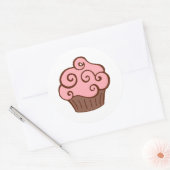 Retro Roze Cupcake Stickers (Envelop)