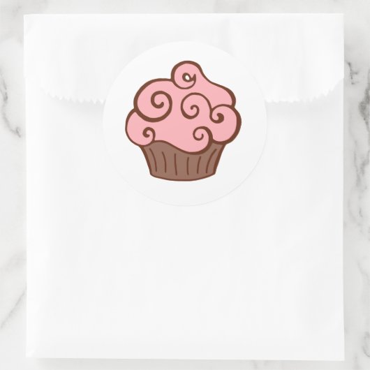 Retro Roze Cupcake Stickers (Tas)