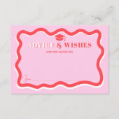 Retro roze curve kronkelen golvend advies afstuder informatiekaartje (Voorkant)