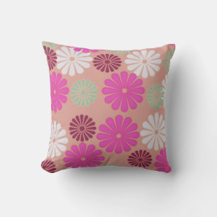 Retro Roze Daisies Kussen
