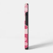 Retro roze Daisy Checkerboard patroon iPhone Hoesje (Linkerkant)